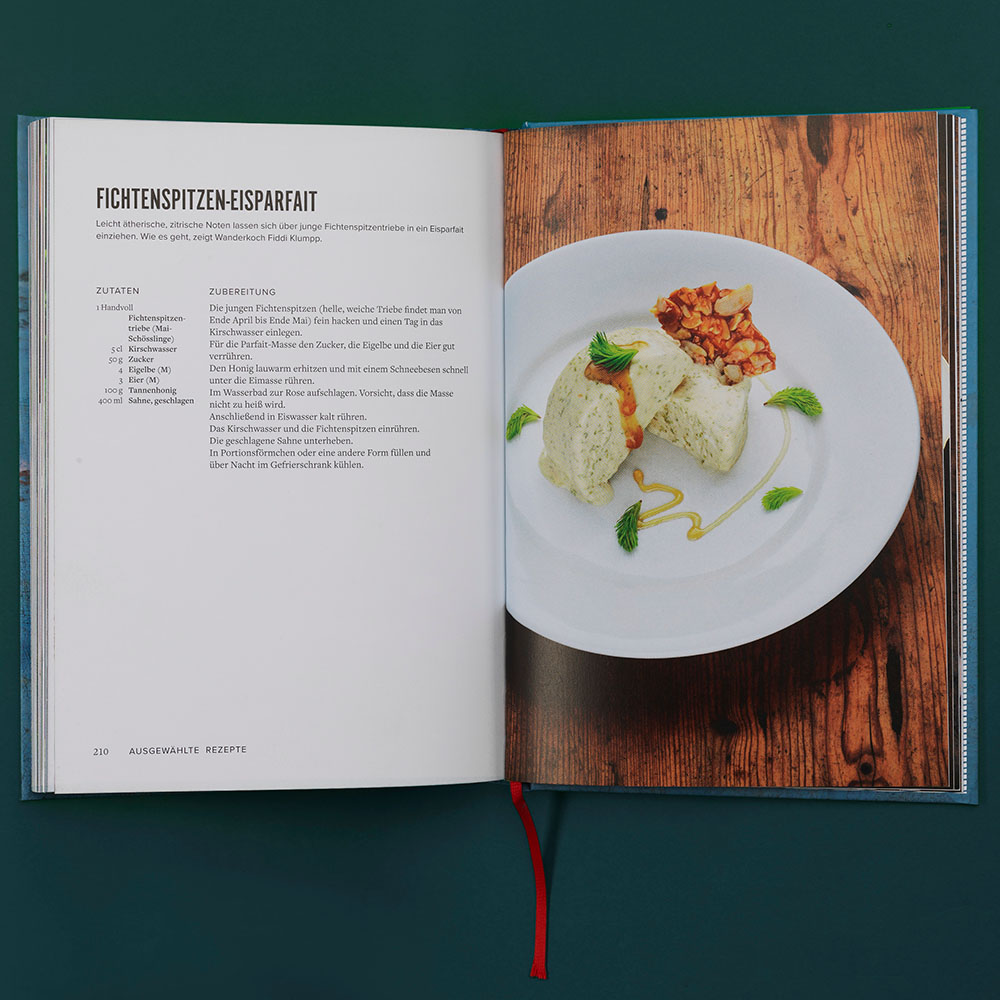 Doppelseite mit Rezept, Schwarzwaldbuch, 8 grad verlag, Freiburg