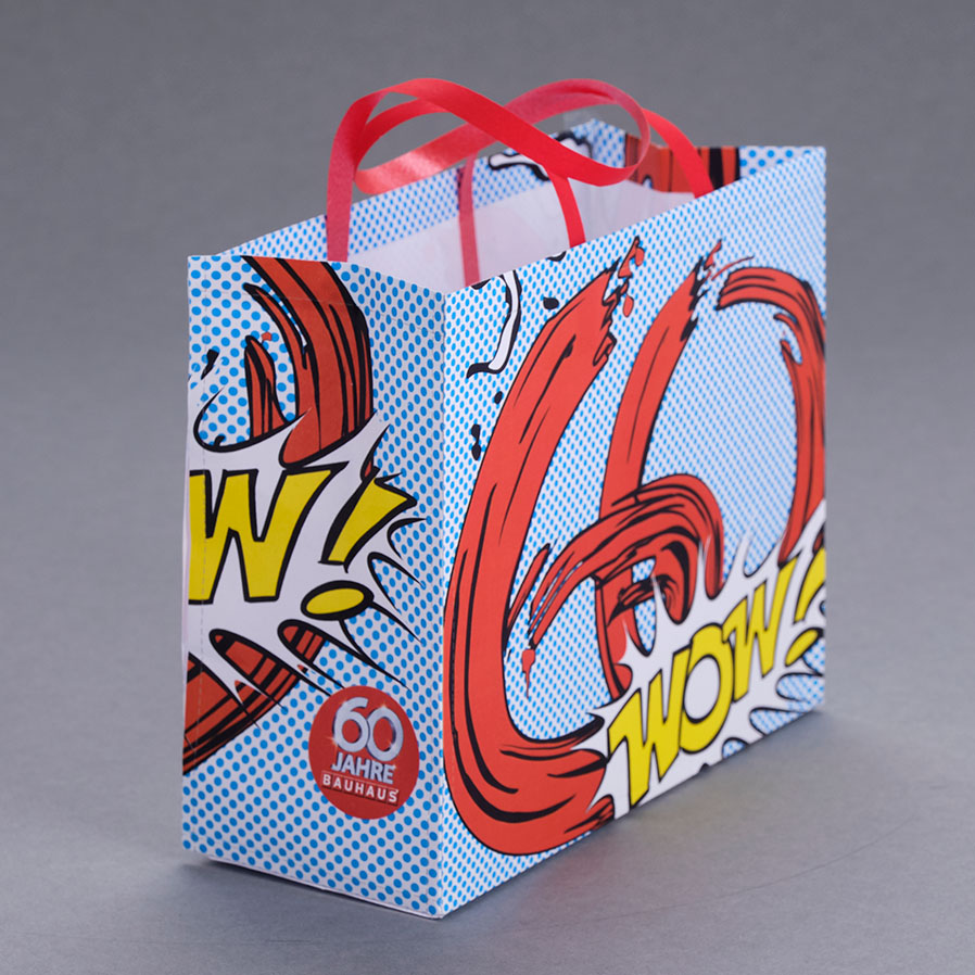 Dummy Tragetasche, 60 Jahre Bauhaus, im Stil von Roy Lichtenstein