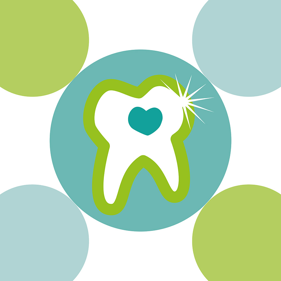 Logo für Zahnarztpraxis in zarten Türkis- und Grüntönen
