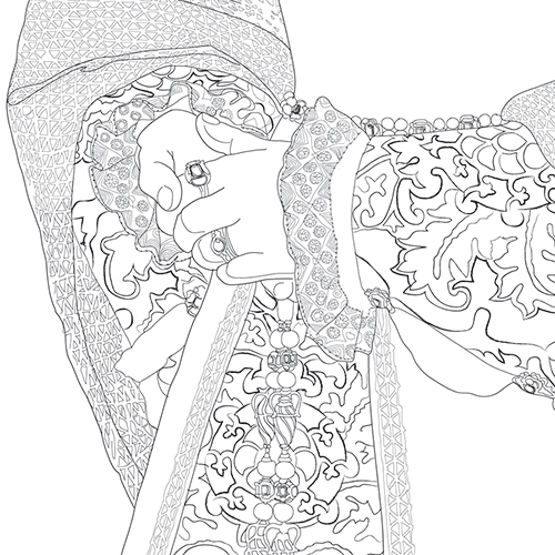 Jane Seymour, 3. Frau von Heinrich VIII, Digitale Zeichnung, Ausschnitt