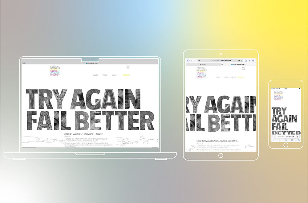 Website Caro-Plan-C, Laptop- Tablet- und Handy-Screens