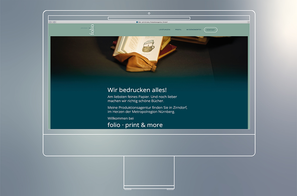 Website folio · print & more, Desktop-Screen