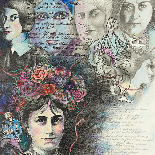 Kalenderblatt, Federzeichnung, Else Lasker-Schüler